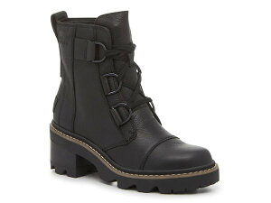 �\���� ���f�B�[�X �V���[�Y �u�[�c�E���C���u�[�c SOREL Joan Now Waterproof Combat Boot Black �u���b�N