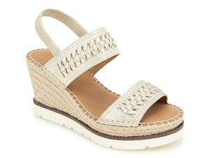 �P�l�X�R�[�� ���f�B�[�X �V���[�Y �T���_�� Gentle Souls by Kenneth Cole Elyssa Espadrille Wedge Sandal Ice White Leather �z���C�g
