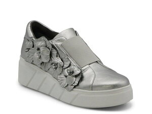 `[YEfCrbh fB[X V[Y Xb|E[t@[ Xj[J[ Charles David Rachelle Wedge Slip-On Sneaker Silver Metallic Vo[