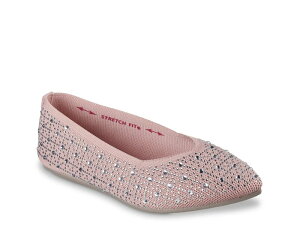 �X�P�b�`���[�Y ���f�B�[�X �V���[�Y �p���v�X Skechers Cleo Point Gleam N' Glow Flat Rose Pink �s���N