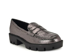 iCEFXg fB[X V[Y Xb|E[t@[ Nine West Maibel Loafer Silver Metallic Crackle Vo[