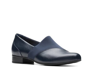 N[NX fB[X V[Y Xb|E[t@[ Navy Leather Clarks Juliet Gem Slip-On