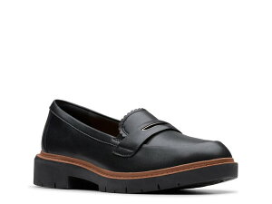 N[NX fB[X V[Y Xb|E[t@[ Black Leather Clarks Westlynn Glow Loafer