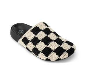 �U�T�b�N ���f�B�[�X �V���[�Y �T���_�� The Sak Bolinas Crochet Clog Black/White Check �z���C�g