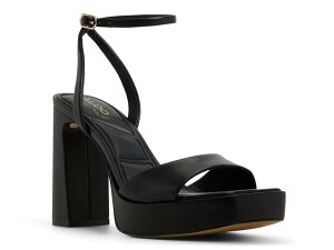 �A���h ���f�B�[�X �V���[�Y �T���_�� �v���b�g�t�H�[�� Aldo Lothon Platform Sandal Black Synthetic �u���b�N