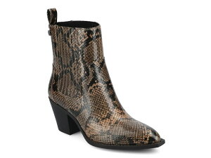 W[j[ fB[X V[Y u[cECu[c Journee Braylee Western Bootie Tan/Brown Snake Print Leather uE