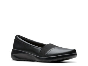 N[NX fB[X V[Y Xb|E[t@[ Black Leather Clarks Kaetlyn Rhea Slip-On