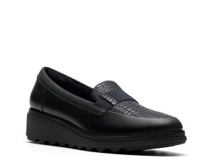 N[NX fB[X V[Y Xb|E[t@[ Navy Leather Clarks Sharon Pace Loafer