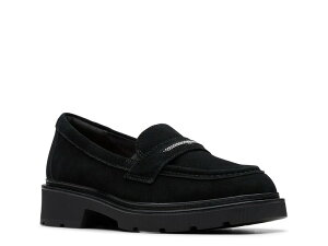 N[NX fB[X V[Y Xb|E[t@[ Black Suede Clarks Lauryl Step Loafer