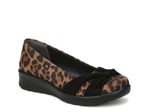 CtXgCh fB[X V[Y Xb|E[t@[ LifeStride Glamour Wedge Slip-On Tan/Brown Leopard Print uE