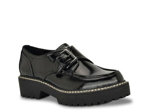 JoNC fB[X V[Y Xb|E[t@[ vbgtH[ [t@[ Calvin Klein Saundee Platform Loafer Black Crinkle Patent ubN