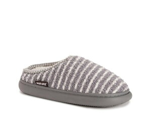 ���N���N�X ���f�B�[�X �V���[�Y �T���_�� MUK LUKS Janna Cozy Crew Clog Grey Stripe Print �O���[