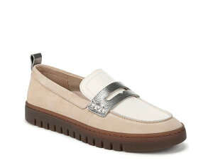 【送料無料】 バイオニック レディース スリッポン・ローファー シューズ Uptown Penny Loafer Beige/Silver/Cream Suede/Leather