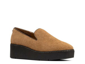 �h�i���h�v���l�[�� ���f�B�[�X �V���[�Y �X���b�|���E���[�t�@�[ Donald Pliner Witty Wedge Slip-On Saddle Brown Suede �u���E��