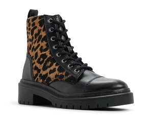 �A���h ���f�B�[�X �V���[�Y �u�[�c�E���C���u�[�c Aldo Goer-In Bootie Black/Brown Leopard Print Leather/Calf Hair �u���b�N