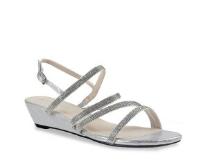 xW~EH[N fB[X V[Y T_ Touch Ups by Benjamin Walk Jodi Wedge Sandal Silver Metallic Vo[