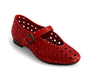 �x���i���h ���f�B�[�X �V���[�Y �p���v�X Bernardo Borden Mary Jane Flat Red Leather ���b�h