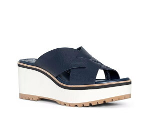 �h�i���h�v���l�[�� ���f�B�[�X �V���[�Y �T���_�� Donald Pliner Beaumont Wedge Sandal Navy �l�C�r�[