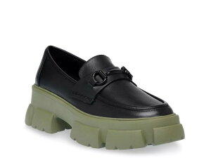 XeB[u }f fB[X V[Y Xb|E[t@[ vbgtH[ Steve Madden Trifecta Platform Loafer Black/Olive ubN
