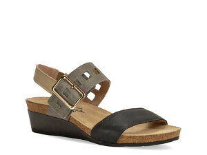 �i�I�g ���f�B�[�X �V���[�Y �T���_�� Naot Dynasty Wedge Sandal Black/Grey/Beige Leather �u���b�N