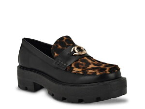 �Q�X ���f�B�[�X �V���[�Y �X���b�|���E���[�t�@�[ �v���b�g�t�H�[�� Guess Yanika Platform Loafer Black Leopard Print �u���b�N