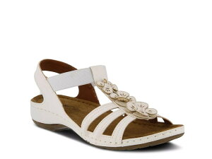 tNTX fB[X V[Y T_ Flexus by Spring Step Adede Wedge Sandal White zCg