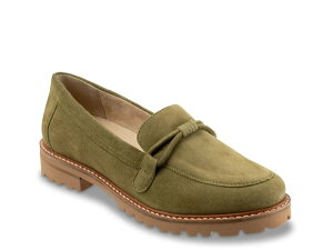 �g���b�^�[�Y ���f�B�[�X �V���[�Y �X���b�|���E���[�t�@�[ Trotters Fiora Loafer Olive Green Suede �O���[��