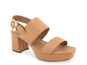 �G�A���\�[���Y ���f�B�[�X �V���[�Y �T���_�� �v���b�g�t�H�[�� Aerosoles Prym Platform Sandal Tan Leather �^��