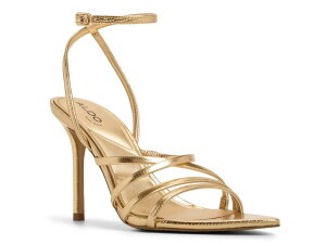 �A���h ���f�B�[�X �V���[�Y �T���_�� Aldo Solania Sandal Gold Metallic Snake Print Synthetic �S�[���h