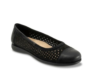 �g���b�^�[�Y ���f�B�[�X �V���[�Y �p���v�X Trotters Delmara Ballet Flat Black Perforated �u���b�N