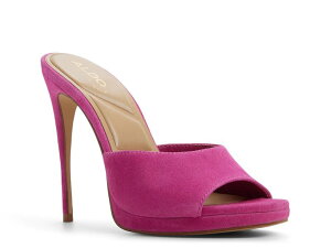 �A���h ���f�B�[�X �V���[�Y �T���_�� �v���b�g�t�H�[�� Aldo Rivieraa Platform Sandal Dark Pink Leather �s���N