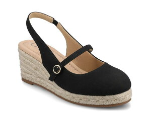 �W���[�j�[ ���f�B�[�X �V���[�Y �T���_�� Journee Asmyna Espadrille Wedge Sandal Black �u���b�N