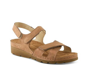�t���N�T�X ���f�B�[�X �V���[�Y �T���_�� Flexus Orwell Wedge Sandal Cognac
