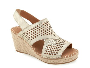 �P�l�X�R�[�� ���f�B�[�X �V���[�Y �T���_�� Gentle Souls by Kenneth Cole Cara Espadrille Wedge Sandal Ice White Leather �z���C�g