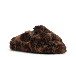 ���L�V�[ ���f�B�[�X �V���[�Y �T���_�� Roxy Sloane Slipper - Women's Dark Brown Leopard Print �u���E��