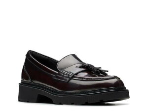 �N���[�N�X ���f�B�[�X �V���[�Y �X���b�|���E���[�t�@�[ Clarks Lauryl Tasseloafer Wine Red Patent ���b�h