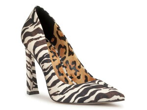 �W�F�V�J�V���v�\�� ���f�B�[�X �V���[�Y �p���v�X Jessica Simpson Omissia Pump Dark Brown/Off White Zebra Print �I�t�z���C�g