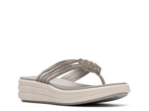 �N���[�N�X ���f�B�[�X �V���[�Y �T���_�� Clarks Drift Gem Wedge Sandal Silver Metallic �V���o�[