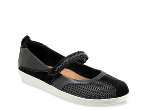 �\�t�g�E�H�[�N ���f�B�[�X �V���[�Y �p���v�X Softwalk Dayton Mary Jane Flat Black �u���b�N