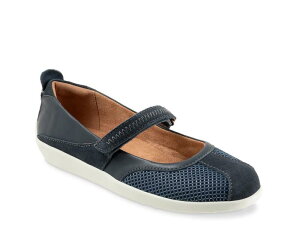 �\�t�g�E�H�[�N ���f�B�[�X �V���[�Y �p���v�X Softwalk Dayton Mary Jane Flat Navy �l�C�r�[