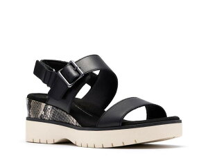 �N���[�N�X ���f�B�[�X �V���[�Y �T���_�� Clarks Diaz Rose Wedge Sandal Black �u���b�N