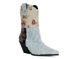 �A�U���A ���� ���f�B�[�X �V���[�Y �u�[�c�E���C���u�[�c Azalea Wang Akari Cowboy Boot Blue Denim/Multicolor �f�j��
