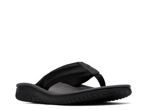 �N���[�N�X �����Y �V���[�Y �T���_�� Clarks Wesley Surflip Flop Black Leather �u���b�N