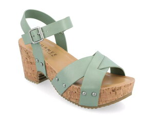 �W���[�j�[ ���f�B�[�X �V���[�Y �T���_�� JourneeValentina Sandal Dark Green �O���[��