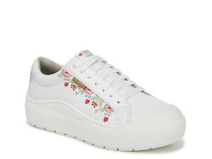 �h�N�^�[�E�V���[�� ���f�B�[�X �V���[�Y �X�j�[�J�[ �v���b�g�t�H�[�� Dr. Scholl'sTime Off Platform Sneaker - Women's White Floral Embroidery Synthetic �z���C�g