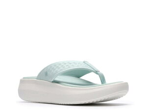 �N���[�N�X ���f�B�[�X �V���[�Y �T���_�� ClarksCloudsteppersolevana Post Sandal Seafoam Green �O���[��