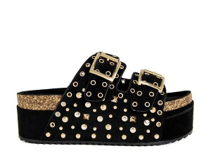 �A�U���A ���� ���f�B�[�X �V���[�Y �T���_�� �v���b�g�t�H�[�� Azalea WangKaegan Platform Sandal Black �u���b�N