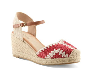 �A�Y�[�� ���f�B�[�X �V���[�Y �T���_�� AzuraAdrina Espadrille Wedge Sandal Red/Multicolor ���b�h