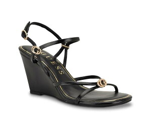 �Q�X ���f�B�[�X �V���[�Y �T���_�� GuessDevve Wedge Sandal Black �u���b�N