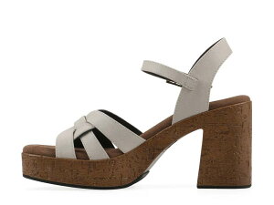 �z���C�g�}�E���e�� ���f�B�[�X �V���[�Y �T���_�� �v���b�g�t�H�[�� White MountainBarista Platform Sandal Cream �N���[��